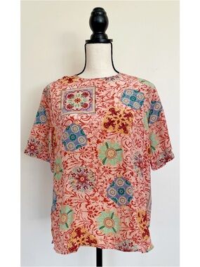 Vintage 90s Silk Patterned Blouse